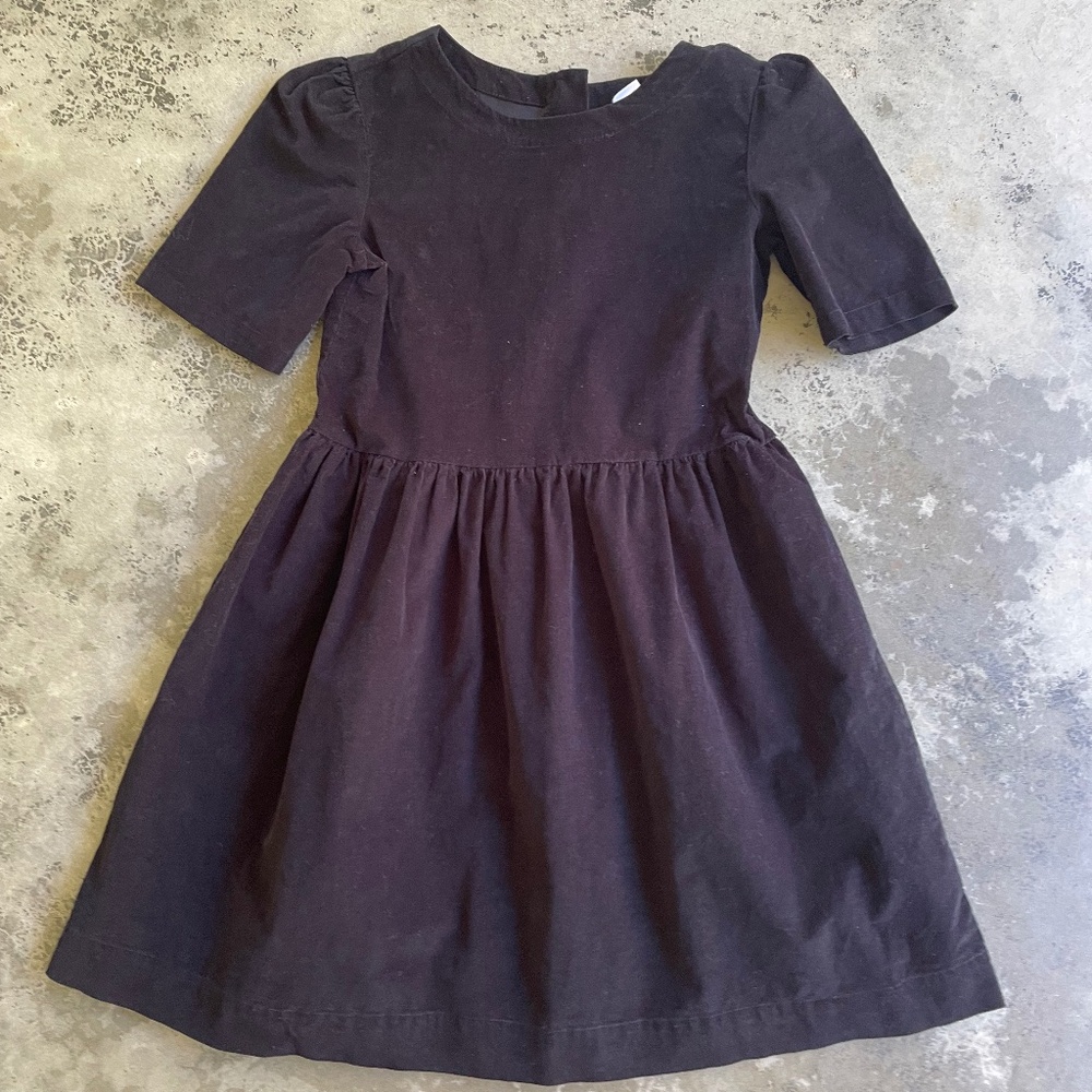 GapKids Black Velvet Ribbed Dress